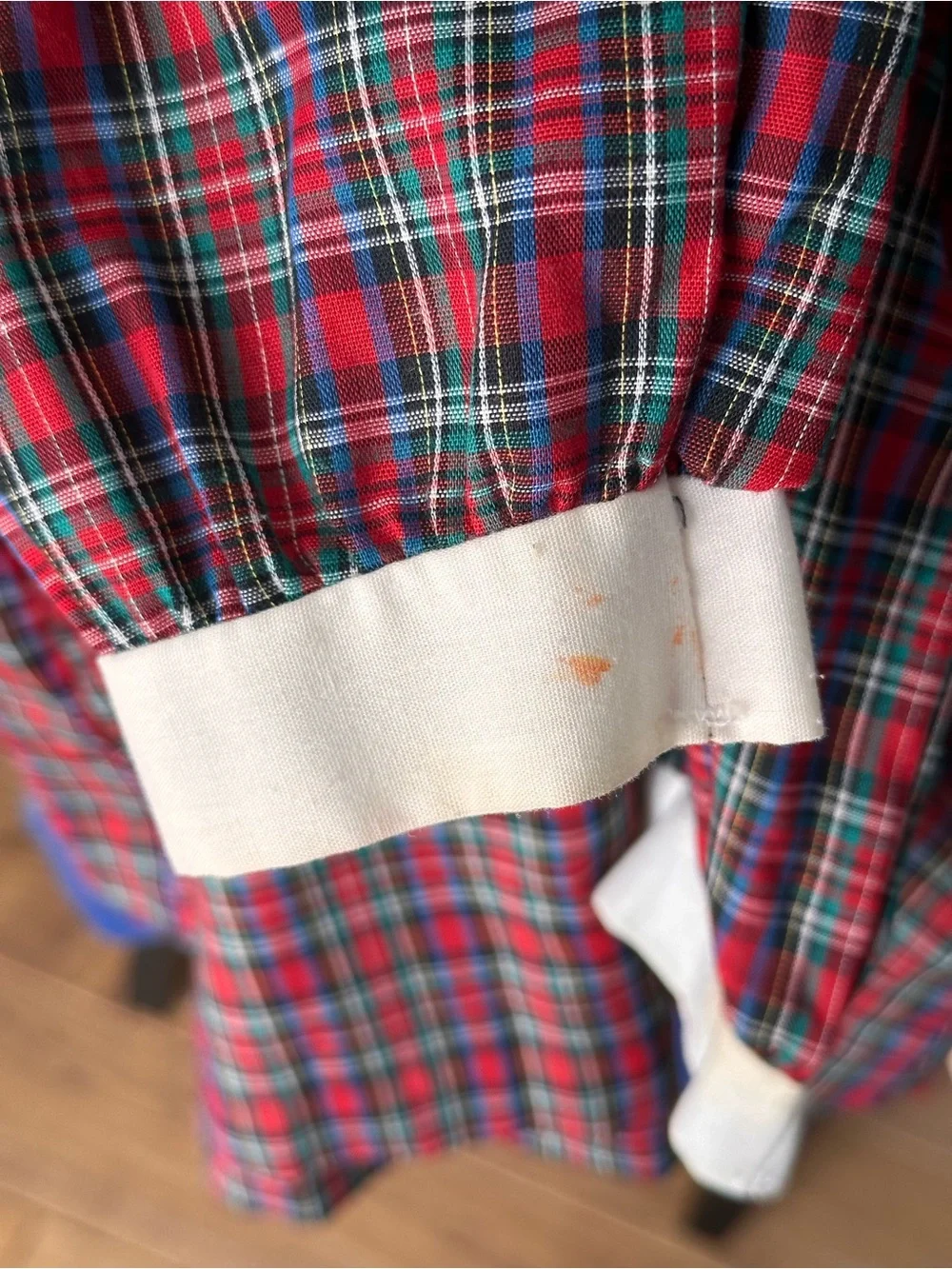 Sears Vintage Holiday Plaid Eyelet Peter Pan Collar Dress size 5
